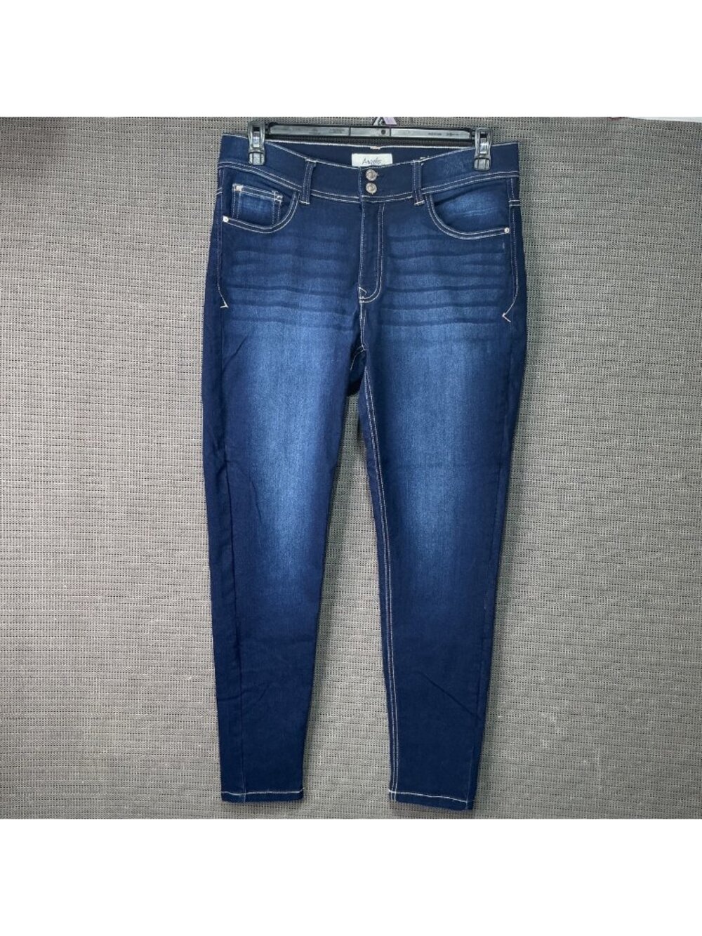 Angels Forever Young Womens Size 12 Curvy Skinny Dark Wash Jeans Stretch Denim
